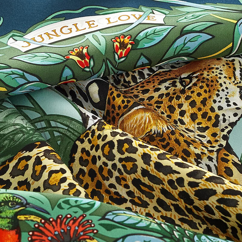 HERMES JUNGLE LOVE FOREVER SCARF 90 H001876S 29 (88.5*88.5cm)